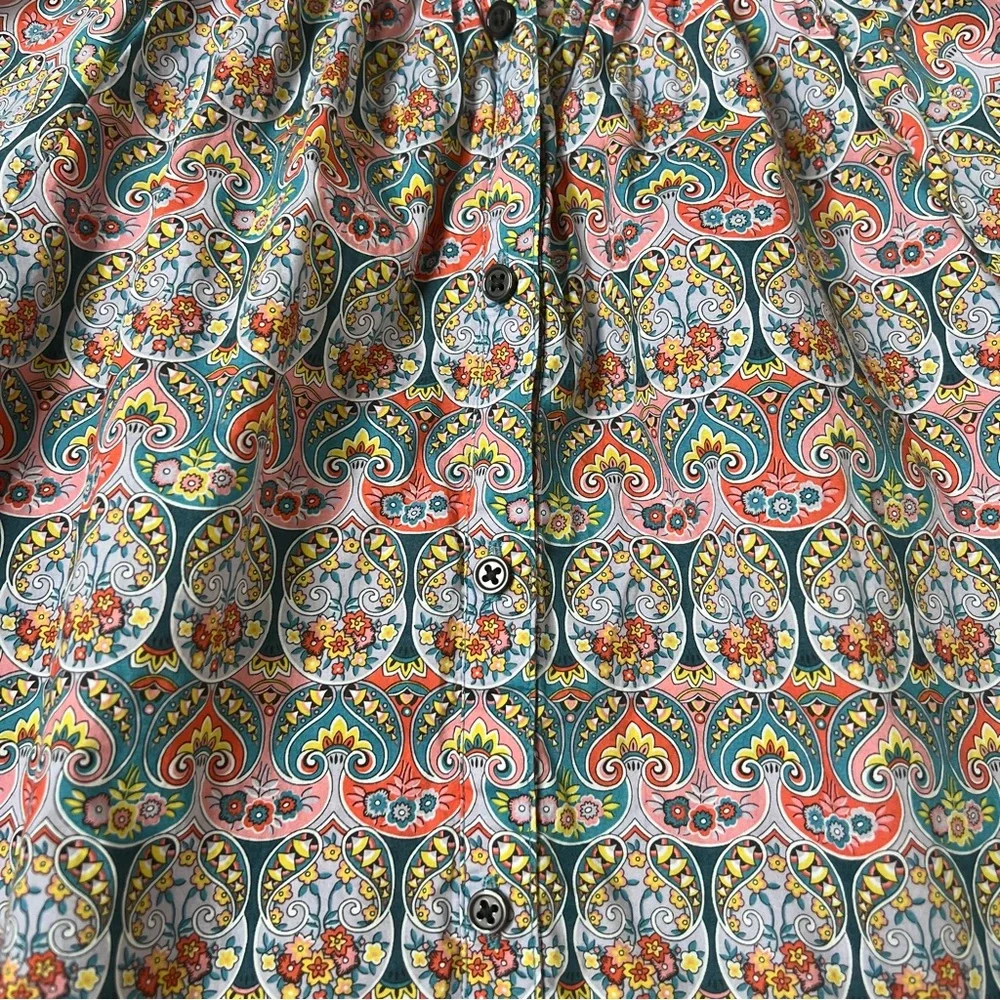 J. Crew Tie-Waist Organic Cotton Top in Liberty Giorgia Duke - Picture 5 of 10